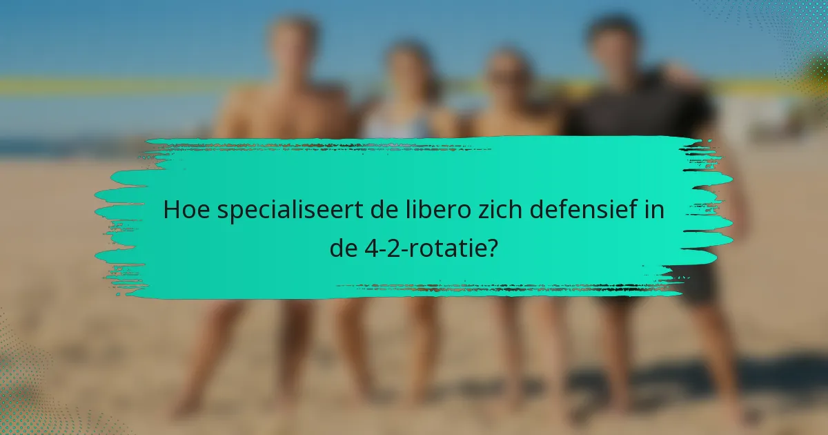 Hoe specialiseert de libero zich defensief in de 4-2-rotatie?